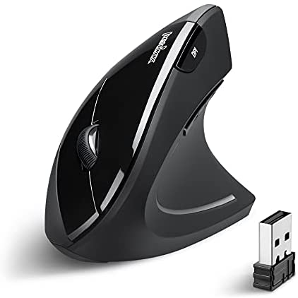 Perixx PERIMICE-713 Wireless Ergonomic Vertical Mouse – 1000/1500/2000 DPI – Right Handed – Recommended with RSI User