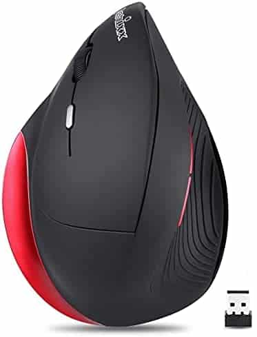 Perixx PERIMICE-718 Left Handed Wireless Mouse – Ergonomic Vertical Design – Programmable 5 Buttons