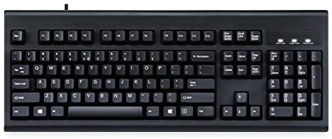 Perixx Periboard-106, Wired Performance Full Size Keyboard, Curve Ergonomic Keys, Black, US English Layout