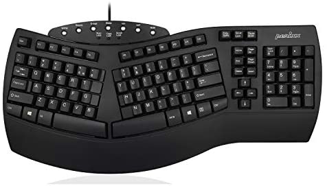 Perixx Periboard-512 Ergonomic Split Keyboard – Natural Ergonomic Design – Black – Bulky Size 19.09″x9.29″x1.73″, US English Layout