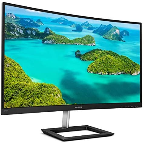 Philips 272E1CA 27″ Curved Frameless Monitor, Full HD 1080P, 100% sRGB, Adaptive-Sync, Speakers, VESA, 4Yr Advance Replacement Warranty