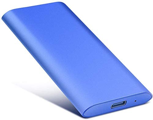 Portable 1TB 2TB Ultra-Thin Hard Drive External Type-C USB3.1 Hard Drive Storage Compatible with PC, Laptop, Mac 2TB-Blue (2TB-YOP-C3)
