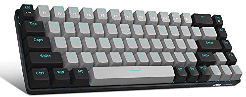 Portable 60% Mechanical Gaming Keyboard, MageGee MK-Box LED Backlit Compact 68 Keys TKL Wired Office Keyboard with Blue Switch for Windows Laptop PC Mac – Grey/Black