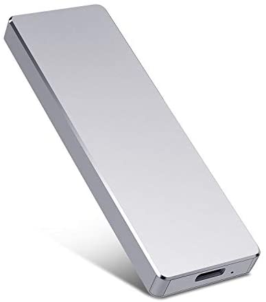 Portable External Hard Drive 1TB 2TB Hard Drive External USB 3.1 Hard Drive Super Fast Type-C USB 3.1 HDD Compatible with Mac, Laptop, PC – Silver,2TB