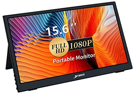 Portable Monitor – 15.6 Inch USB Type-C Computer Display with Full HD 1080P, IPS Eye Care Screen Gaming Monitor with Mini HDMI for Laptop PC PS4 Xbox Phone, Smart Cover Screen Protector Included Black