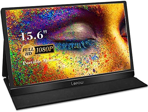 Portable Monitor – 2021 Lepow Z1-Gamut 15.6” FHD Laptop Display [Improved Color Gamut] IPS 1080P Ultra-Slim Type-C & HDMI Second Screen, Dual Speakers, Ideal for Laptops PCs Phones Switch PS4/3 Xbox
