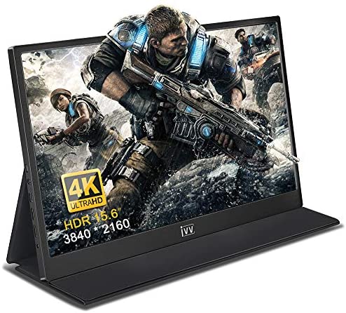 Portable Monitor, Travel Monitor, 15.6 inch 4K 3840×2160 FHD, Laptop Monitor with Mini HDMI, IPS Gaming Monitor with Speakers, PC Monitor for Laptop MAC Phone PS4 Xbox Switch… (4K)