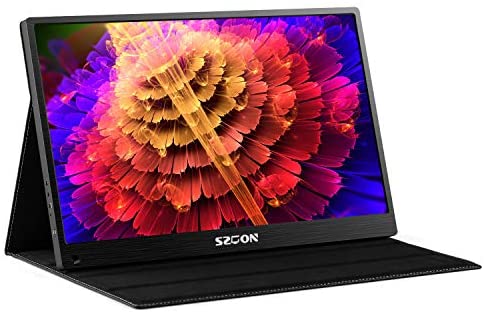 Portable Monitor szoon 13.3 Inch 2K 2560×1440 Computer Display USB C Gaming Monitor IPS Screen VESA Mount Type-C and Mini HDMI Input for PS3 PS4 Xbox Raspberry Pi Laptop PC MAC, Include Smart Case