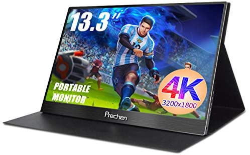 Portable Monitor,13.3 Inch USB-C Poratble Display,3200X1800 Computer Monitor Game Screen Typec-C HDMI Monitor for Laptop PC MAC Phone Xbox,Protect Case Included Prechen