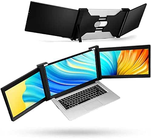 Portable Triple Monitor Laptop Workstation External Monitor for Laptop USB C Monitor Dual Monitor Extender Compatible with 13.3″-16″ Mac PC HD 1080P IPS Dual Display – 11.9 inch
