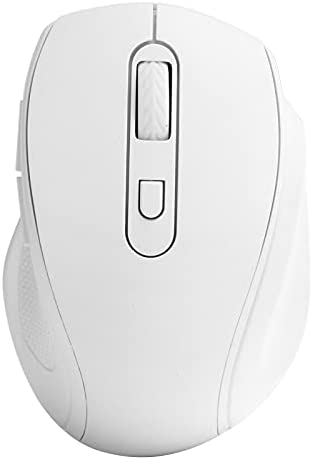 Portable Wireless Mouse, 2.4G Office/Gaming Ergonomic Mice, 1600 DPI, 6 Buttons Mobile Mouse Optical Mice with USB Receiver for Notebook Desktop Computer(White)