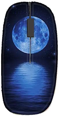 Printing Blue Moon Plastic Compatible for USB Wireless Mouse Shatterproof for Boy