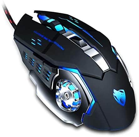 Pro Gaming Mouse Wired Computer Mice 8D Optical LED Mouse Noiseless 3200DPI Adjustable
