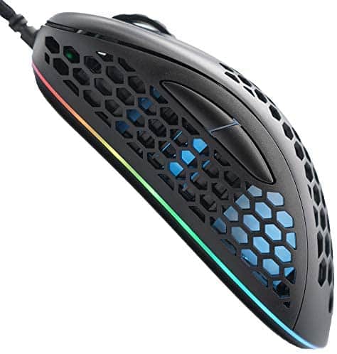Projects Gaming S 001, 16000 DPI, PMW 3389, RGB, 2.22 oz (63g), Ergonomic, 7 Buttons, Lightweight Honeycomb Shell Wired Gaming Mouse
