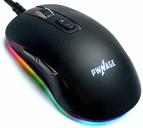 Pwnage Altier Pro Gaming Mouse – 3360 Optical – Wired RGB 16.8 Million Spectrum Lighting – 7 Programmable Buttons – 12,000 DPI Optical Sensor – PixArt PMW3360