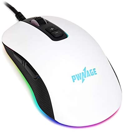 Pwnage FPS Gaming Mouse – Altier Pro White Edition – 3360 Optical Sensor – Wired RGB – 24,000 DPI – Perfect Lift Off Distance Tracking Response