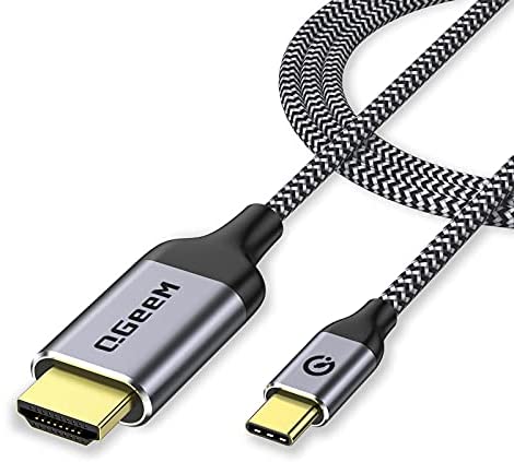 QGeeM USB C to HDMI Cable Adapter,QGeeM 6ft Braided 4K@60Hz Cable Adapter(Thunderbolt 3 Compatible) Compatible with iPad Pro,MacBook Pro 2018 iMac, Pixel,Galaxy S9 Note9 S8 Surface Book hdmi USB-c