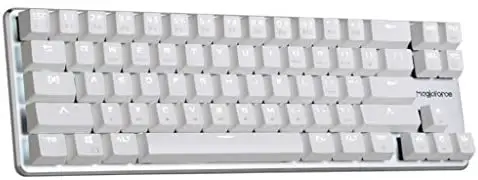Qisan Gaming Keyboard Mechanical Wired Keyboard Cherry MX Brown Switch Backlight Keyboard 68-Keys Mini Design White