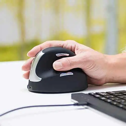 R-Go Tools Wireless Vertical Ergonomic Mouse, (Hand Size 165-185mm), Right-Handed, Black/Silver, Resolution (DPI) 500/1000/1750 for Windows, Mac, Linux, Plug and play