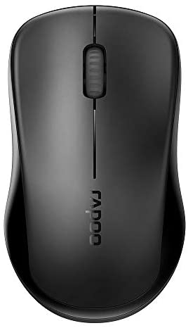 RAPOO 1680 2.4G Quiet Wireless Mouse, Portable USB Receiver, Long Range and Battery Life, Suitable for Desktop Computers Laptops, All-Day Comfort-Black