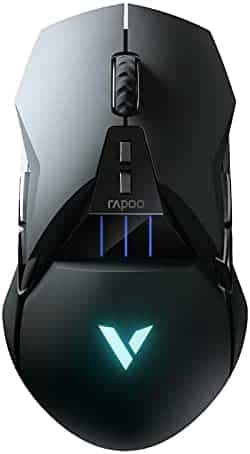 RAPOO VT950C Gaming Wired/Wireless Mouse, RGB Ergonomic Game Computer Mice, 16,000 DPI – Rapid Charging Battery – Programmable 11 Buttons