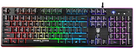 RGB Gaming Keyboard,104 Keys USB Wired Gaming Keyboard with Customizable RGB Backlight, Mechanical Feeling Gaming Keyboard,12 Multimedia Keys for PC Mac Laptop PS4 Xbox