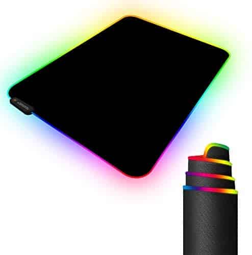 RGB Gaming Mouse Pad with 11 RGB Light up Modes,LED Gaming Pad,Non-Slip Rubber Based Computer Mice mat Medium Size(13.7” x 10.3”)