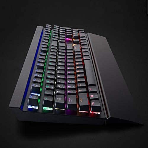 RGB Mechanical Gaming Keyboard with Wrist Hand Rest Pad 108 Square Suspended Keys Anti-ghosting Backlit LED