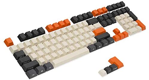 RK ROYAL KLUDGE 115 Carbon PBT Side Front Printed Keycaps, SEMI Profile Thick ANSI ISO Layout Non-Backlit Keycap Set for MX Switches Mechanical Keyboard