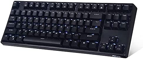 RK ROYAL KLUDGE Mechanical Keyboard 87 Keys White LED Backlight Tenkeyless Gaming Keyboard, Wired/Wireless Bluetooth Keyboard Gaming/Office for iOS Android Windows MacOS and Linux RK987(Blue Switch)