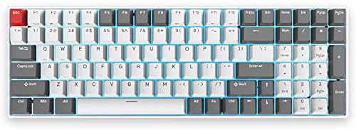 RK ROYAL KLUDGE RK100 Wireless Mechanical Keyboard, BT5.1/2.4Ghz/Wired Tri-Mode Mechanical Keyboard, 100-key 96% Hot Swappable Keyboard Gateron Brown Switch, N-Key Rollover for Mac Window, Classic
