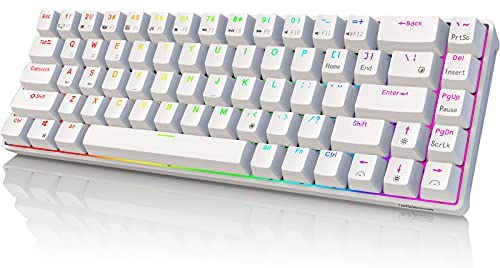 RK ROYAL KLUDGE RK68 (RK855) Bluetooth Wireless/Wired 65% Mechanical Keyboard, 68 Keys RGB Hot Swappable Blue Switch Gaming Keyboard with Software for Win/Mac
