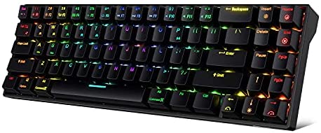 RK ROYAL KLUDGE RK71 70% RGB Wireless Mechanical Gaming Keyboard with Stand-Alone Arrow Keys & Function Keys, Brown Switches and Easy-Switch up to 6 Devices for Ultra-Low Latency Connection (Renewed)