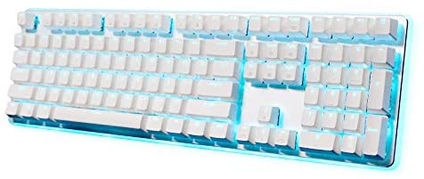 RK ROYAL KLUDGE RK918 Wired Mechanical Keyboard, RGB Backlit Gaming Keyboard with Large LED Sorrounding Side Lamp, Full Size 108 Key Mechanical 100% Anti-Ghosting Computer Keyboard, Brown Switch White