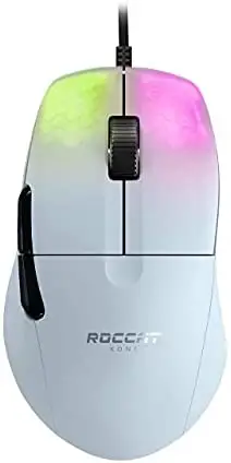 ROCCAT KONE Pro Lightweight Ergonomic Optical Performance Gaming Mouse with RGB Lighting, White (ROC-11-405-01) (Renewed)