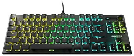 ROCCAT Vulcan TKL Pro Tenkeyless Linear Optical Titan Switch PC Gaming Keyboard with Per-key AIMO RGB Lighting, Anodized Aluminum Top Plate, and Detachable USB-C Cable – Black