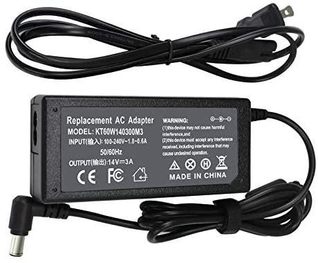 ROCKETY 14V Monitor Power Cord Replacement for Samsung Power Supply Syncmaster Led S27D360H S27D390H S24D390HL S22C300H S23C350H S24B150BL S27C230 S27D590P S22E310H S27E310H UE590 T24C550ND DC Adapter