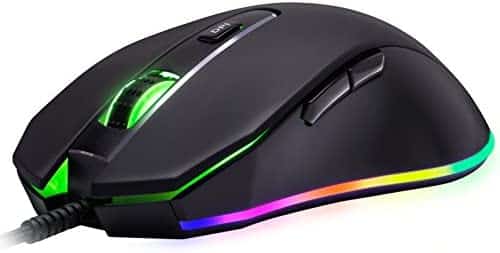 ROSEWILL Gaming Mouse with RGB LED Lighting, Gaming Mice for Computer / PC / Laptop / Mac Book with 10000 DPI Optical Gaming Sensor and Ergonomic Design with 6 Buttons (NEON M59)
