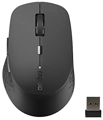 Rapoo M300G Bluetooth Mouse, Multi-Device Silent Wireless Mice, Portable Optical Mice with Ergonomic Design, Support up to 3 Devices for Laptop MacBook Windows PC Tablet, Matte Black