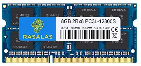 Rasalas 8GB PC3L-12800S ddr3l-1600 sodimm 1600mhz Laptop RAM DDR3L 1600 2Rx8 8gb ddr3 Laptop 12800s pc3 1.35V 204-Pin CL11 Dual Rank Ram