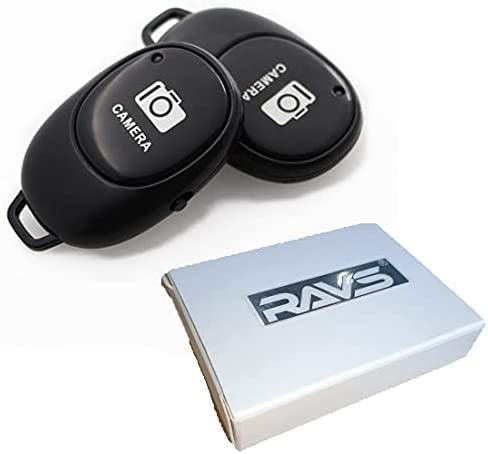 Ravs Wireless Bluetooth Camera Shutter Remote Control Clicker for Smartphones – Create Amazing Photos and Selfies – Compatible with All iOS and Android Devices with Bluetooth (2 Pack)