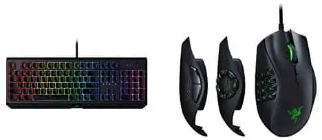 Razer BlackWidow Mechanical Gaming Keyboard & Naga Trinity Gaming Mouse: 16,000 DPI Optical Sensor – Chroma RGB Lighting – Interchangeable Side Plate w/ 2, 7, 12 Button Configurations