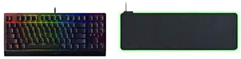 Razer BlackWidow V3 Tenkeyless Mechanical Gaming Keyboard + Goliathus Extended Chroma Bundle: Green Mechanical Switches – Tactile & Clicky – Classic Black