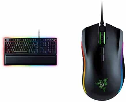 Razer Huntsman Elite Gaming Keyboard – Classic Black & Mamba Elite Wired Gaming Mouse: 16,000 DPI Optical Sensor – Chroma RGB Lighting – 9 Programmable Buttons – Mechanical Switches
