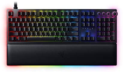 Razer Huntsman V2 Analog Gaming Keyboard: Razer Analog Optical Switches – Chroma RGB Lighting – Magnetic Plush Wrist Rest – Dedicated Media Keys & Dial – Classic Black (Renewed)