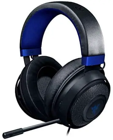 Razer Kraken Gaming Headset: Lightweight Aluminum Frame – Retractable Noise Isolating Microphone – for PC, PS4, PS5, Switch, Xbox One, Xbox Series X & S, Mobile – 3.5 mm Headphone Jack – Black/Blue