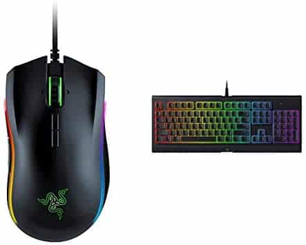 Razer Mamba Elite Wired Gaming Mouse & Cynosa Chroma Gaming Keyboard: 168 Individually Backlit RGB Keys – Spill-Resistant Design – Programmable Macro Functionality – Quiet & Cushioned