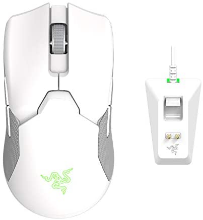 Razer Viper Ultimate Lightest Wireless Gaming Mouse & RGB Charging Dock: Hyperspeed Wireless Technology – 20K DPI Optical Sensor – 78g Lightweight – 70 Hr Battery – Mercury White
