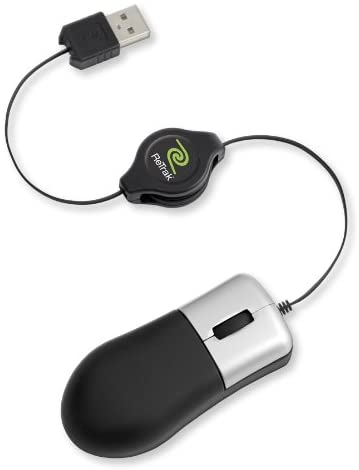 ReTrak Retractable Optical Mouse, Black and Silver (ETMOUSER)