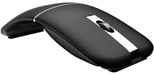 Rechargeable 2.4G Bluetooth Wireless Mouse, Wireless Computer Mouse with USB Receiver Cool Wireless Mouse Foldable Slim and Silent for Laptop,Computer,PC,MacBook (Black)